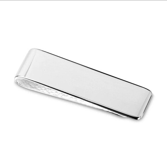 Silver 925 High Polished Engravable Money Clip - Picture 1 of 2